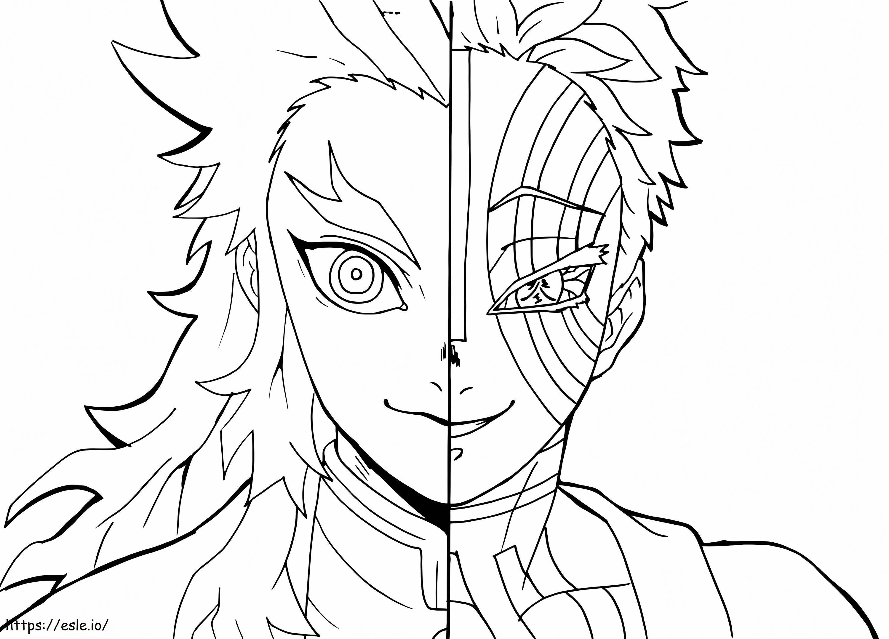 Akaza and kyojuro rengoku coloring page