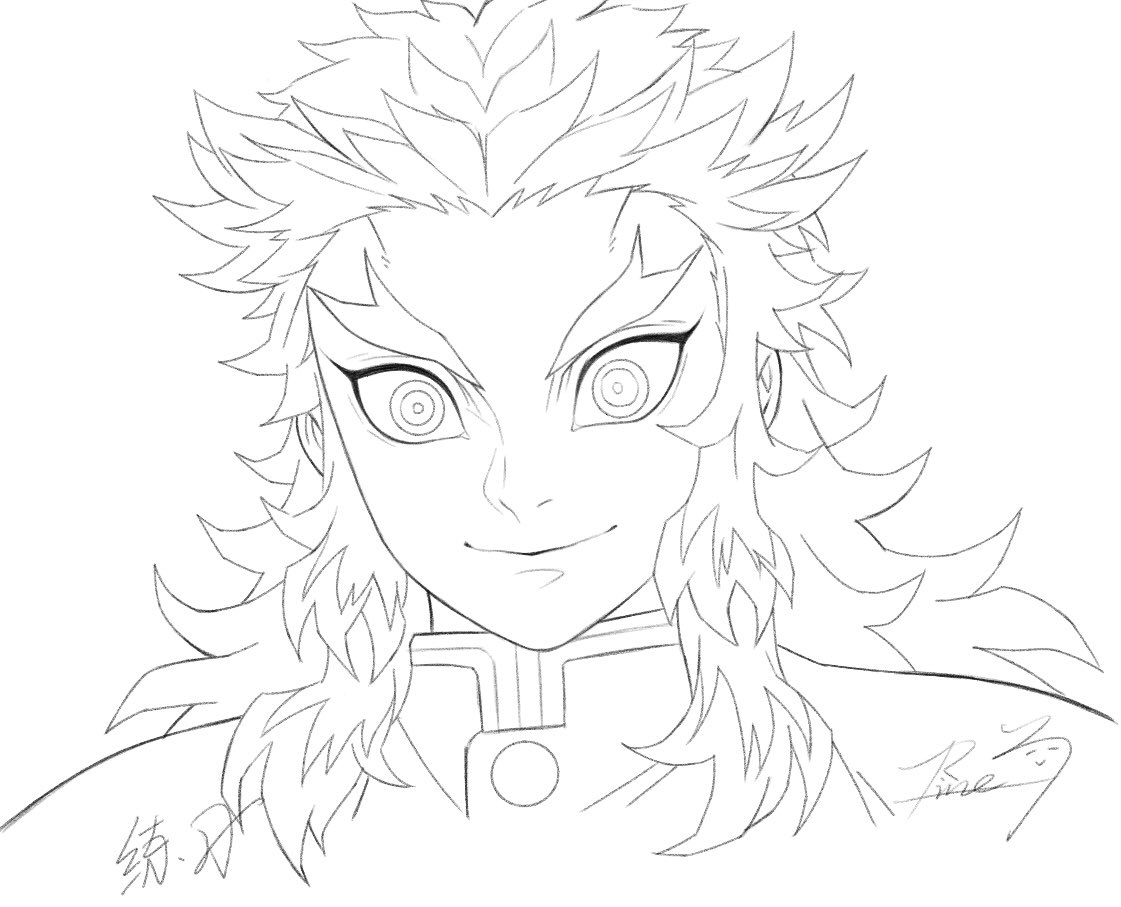 Rline on x havent drawn for monthssome line art practice with ç çãã to regain the feeling of drawing ð rengoku rengokukyojuro demonslayer kimetsunoyaiba httpstconbpfauqcpb x