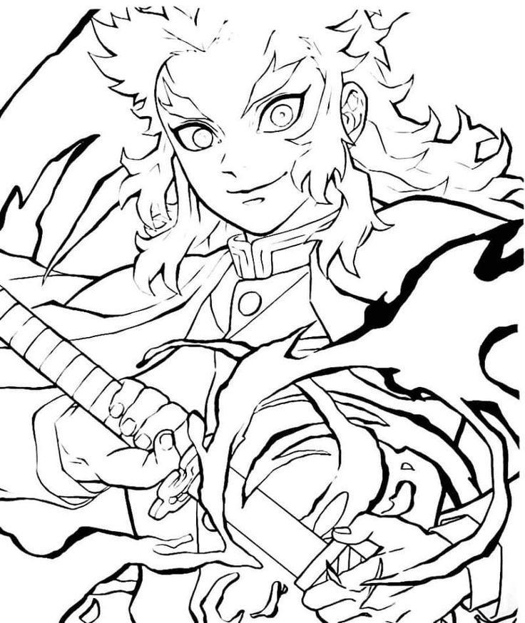 Kyojuro rengoku coloring pages