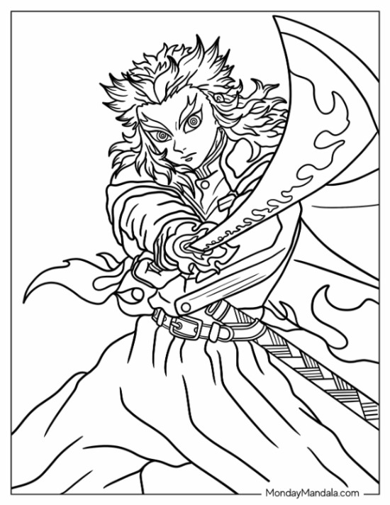 Demon slayer coloring pages free pdf printables