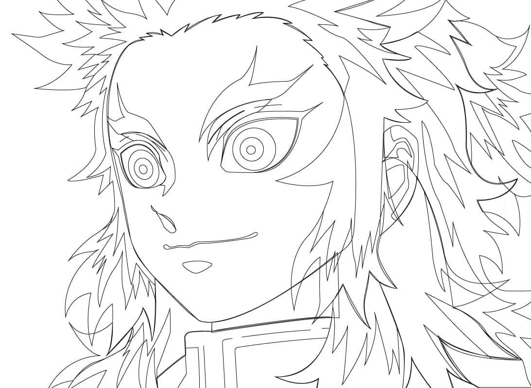 Kyojuro rengoku image coloring page