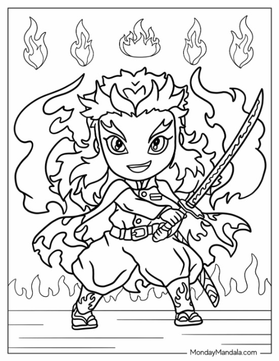 Demon slayer coloring pages free pdf printables