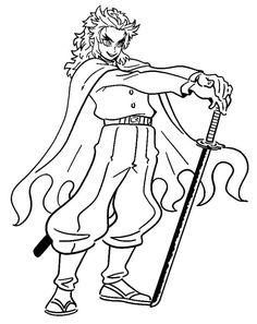 Kyojuro rengoku coloring pages ideas coloring pages slayer anime coloring sheets