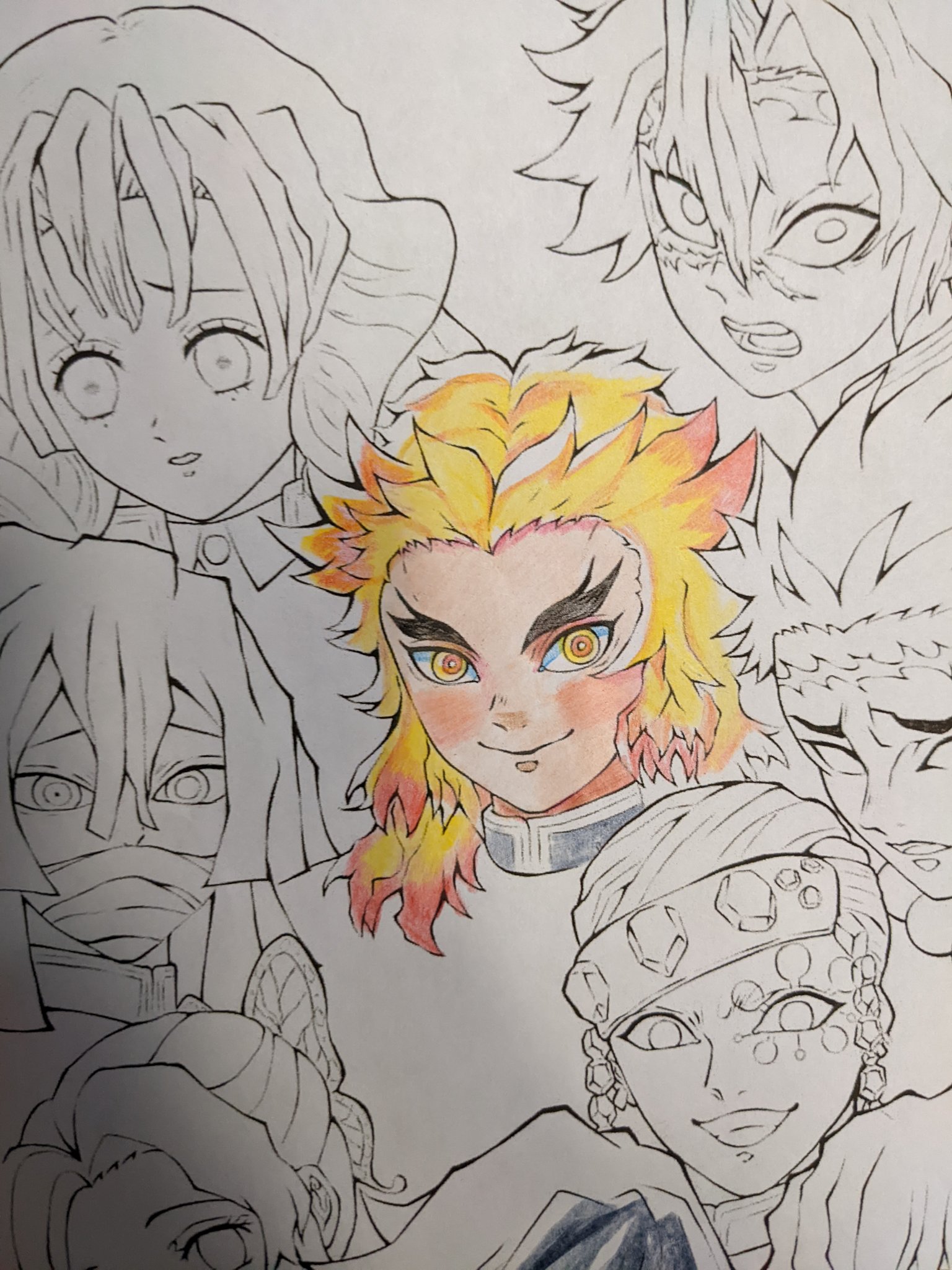Rosie in ððµ on x we have anime coloring sheets and kid who is that me rengoku kid kangaroo me no kid why do his eyebrows look like eyelashes me httpstcoiwbxedcuu