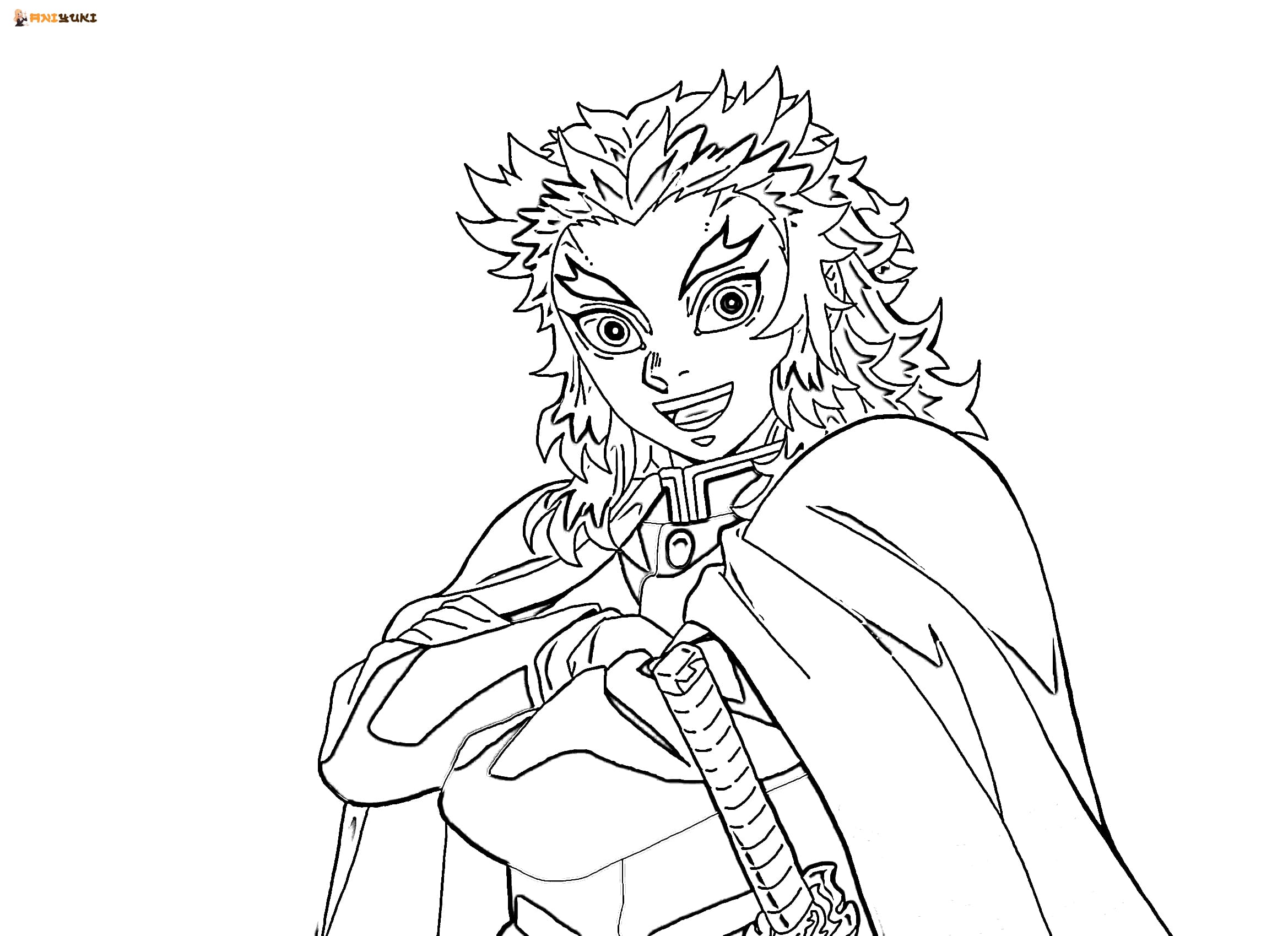 Kyojuro rengoku coloring pages