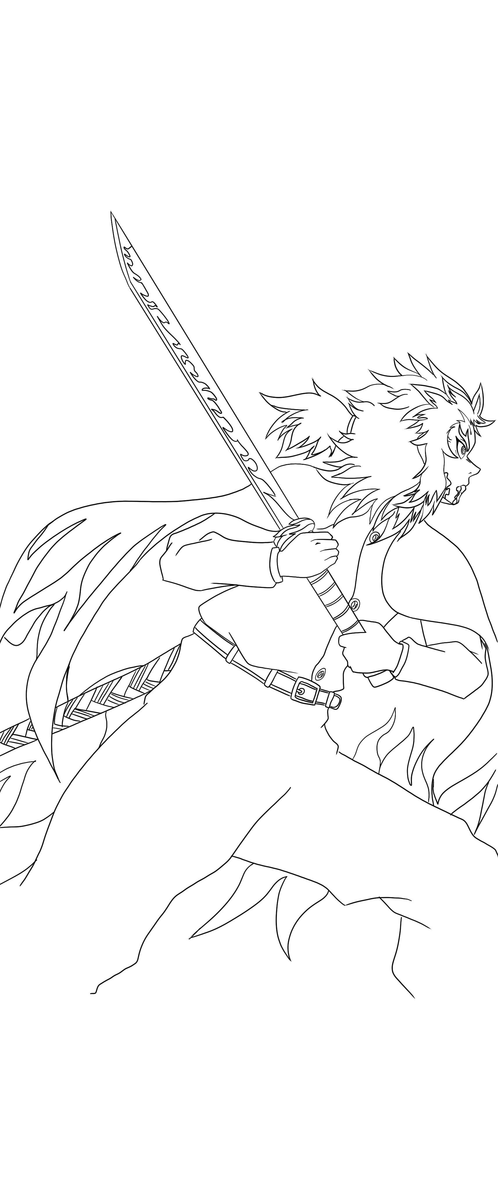 Just needs color but what yall think bout my rengoku drawing rkimetsunoyaiba
