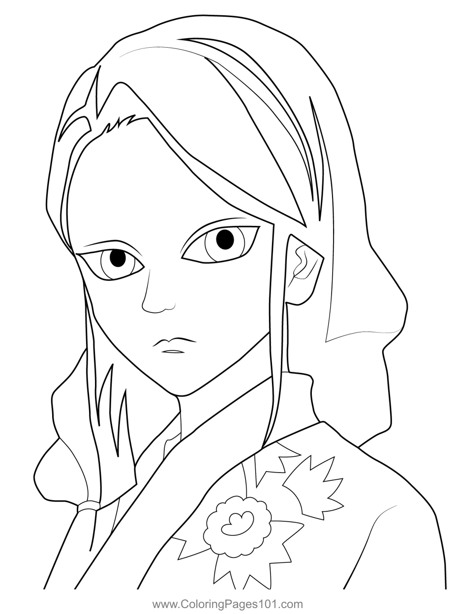 Ruka rengoku demon slayer coloring page for kids
