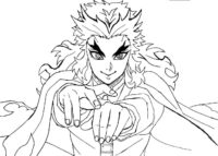 Fun demon slayer rengoku coloring page