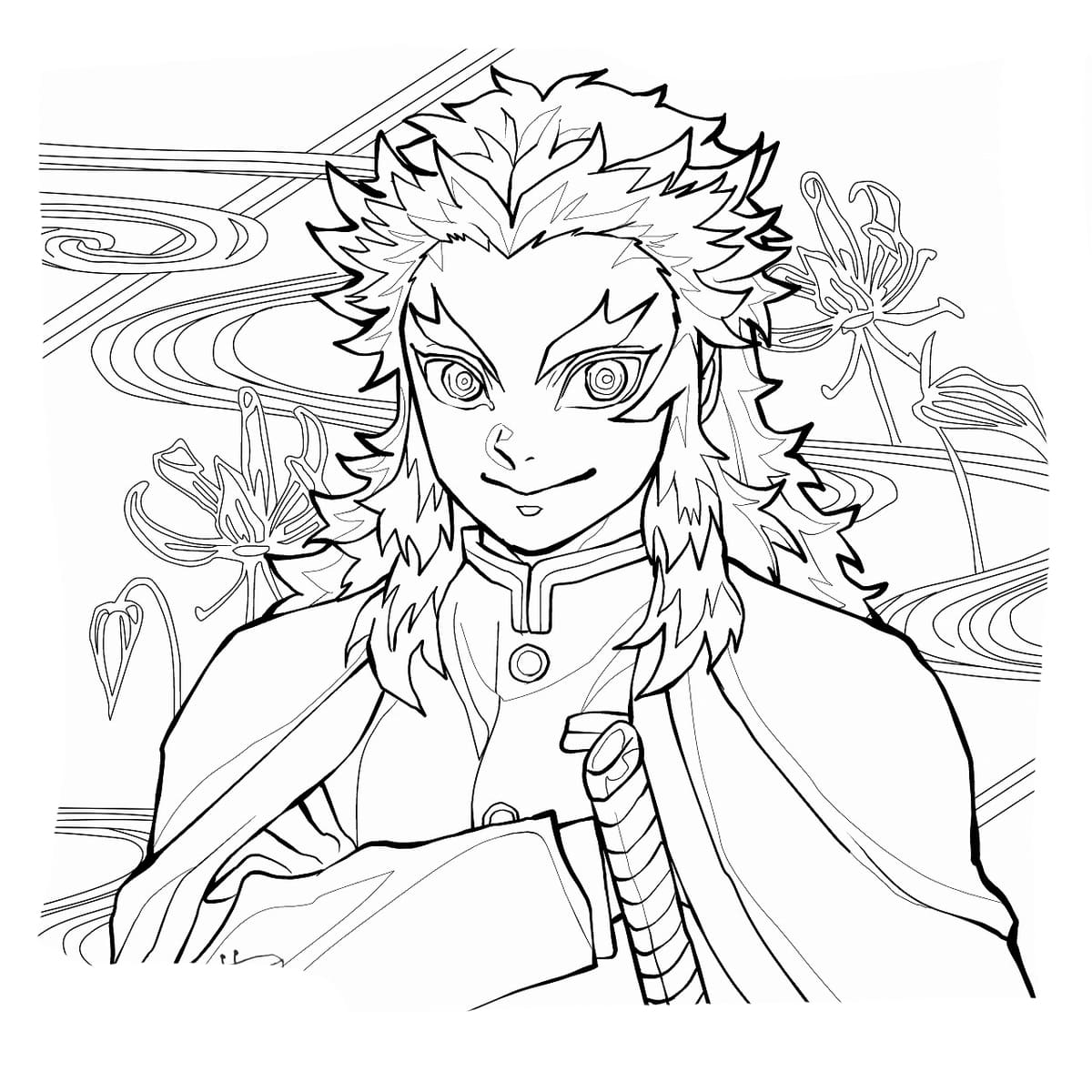 Kyojuro rengoku coloring pages