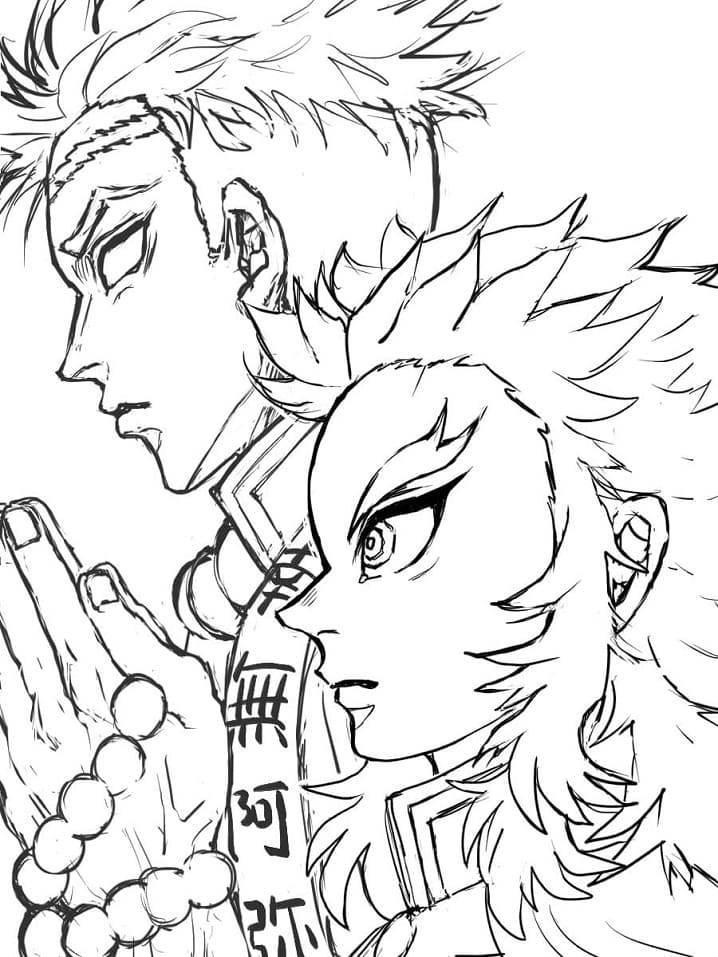 Kyojuro rengoku coloring page