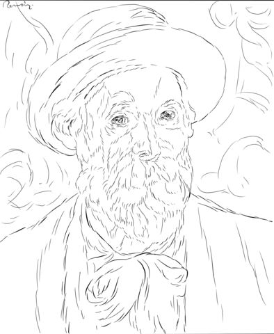 Pierre auguste renoir self portrait coloring page free printable coloring pages famous artists paintings van gogh coloring famous artwork
