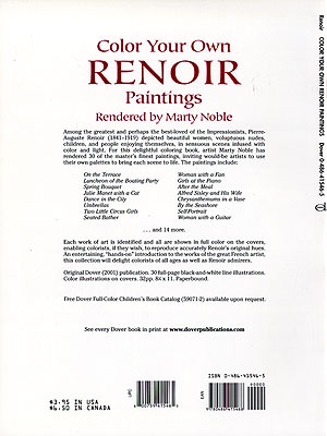 Kart color your own renoir paintings