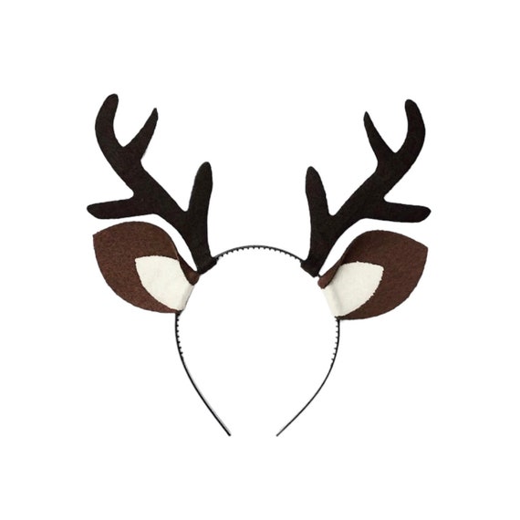 Antlers with ears deer elk reindeer headband birthday party rudolf toddler child baby adult animal woodland christmas halloween costume