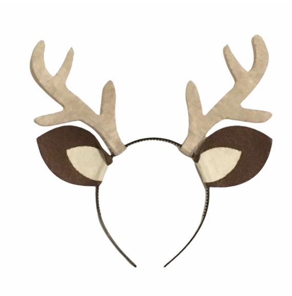 Antlers with ears deer reindeer headband birthday party favors costume christmas red nose rudolf christmas stocking stuffer white elephant
