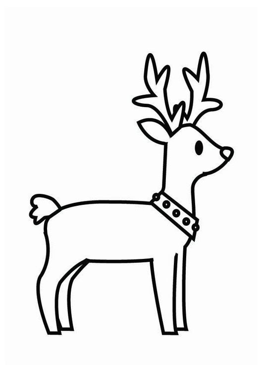 Dibujo para colorear reno navidad