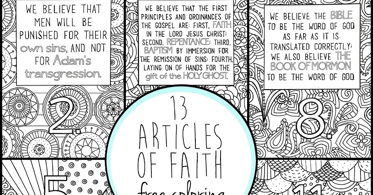 Articles of faith coloring pages