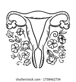 Organic feminine health reproductive system medicine stock vector royalty free