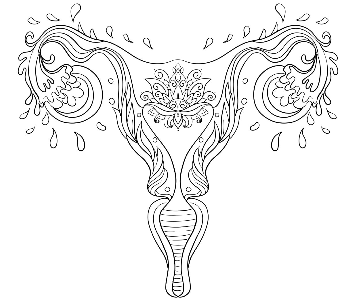 Coloring page uterus digital download i adult coloring page i printable download i feminism empower women coloring page