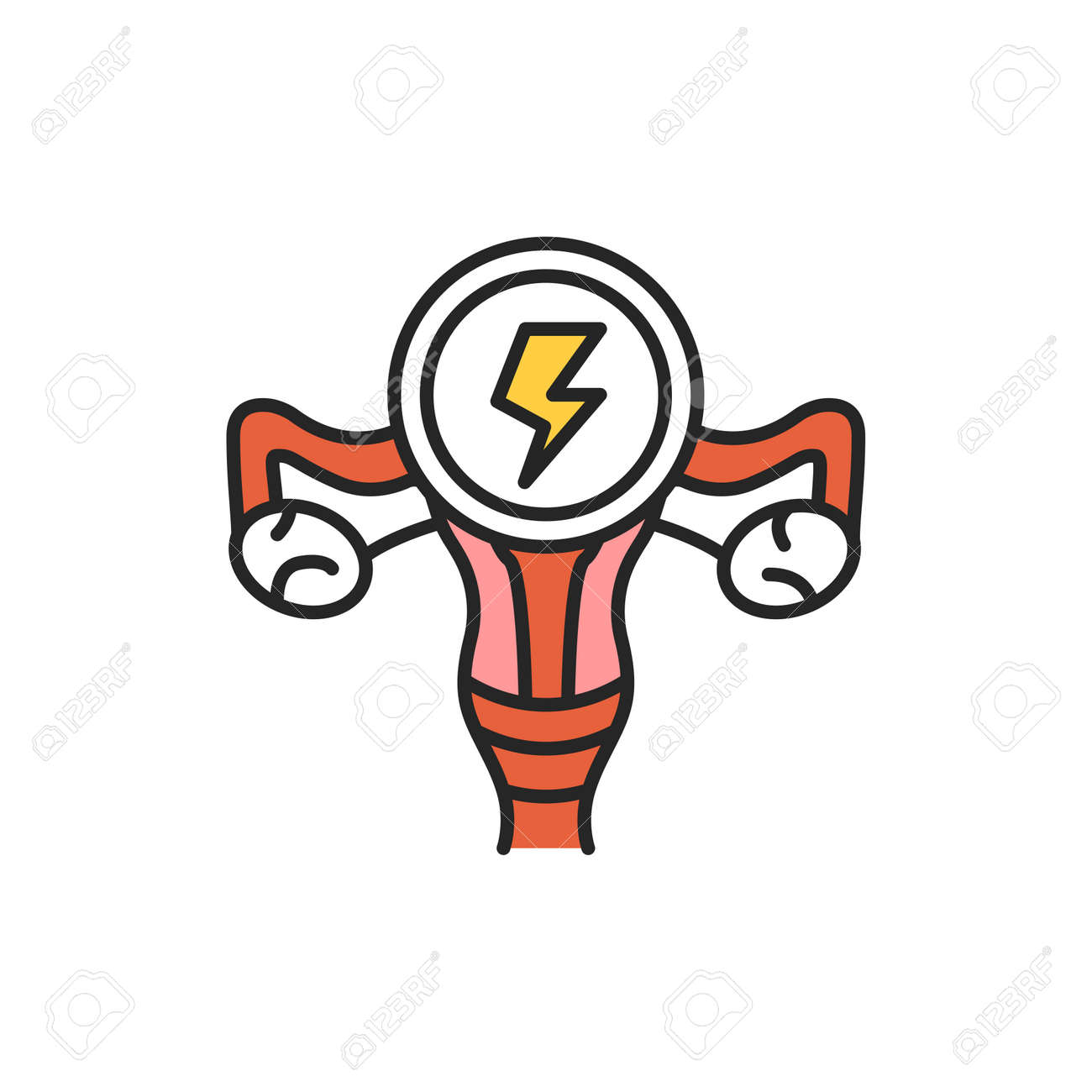 Female reproductive system disease line color icon sign for web page mobile app button royalty free svg cliparts vectors and stock illustration image