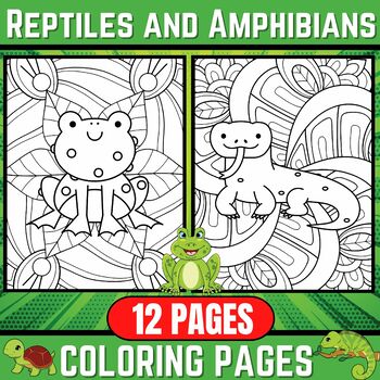 Reptiles and amphibians coloring pages mindfulness coloring sheets