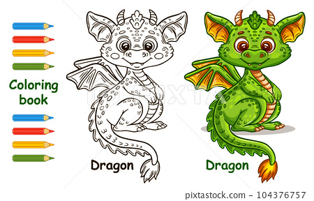Cute fairy dragon reptile fantasy flying fire