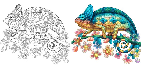 Thousand colorful reptile royalty