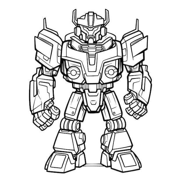 Premium vector autobot coloring pages for kid
