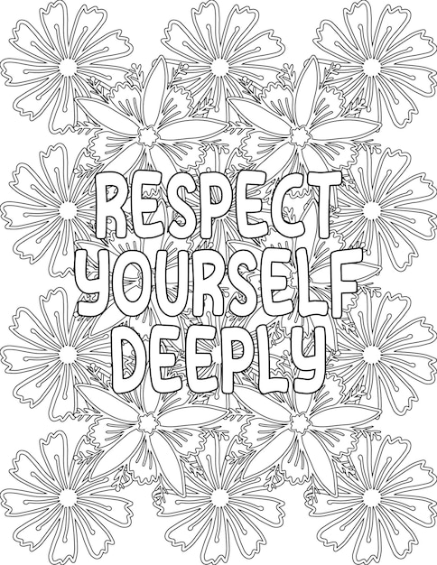 Premium vector kindness coloring pages floral coloring pages for selfacceptance for kids and adults