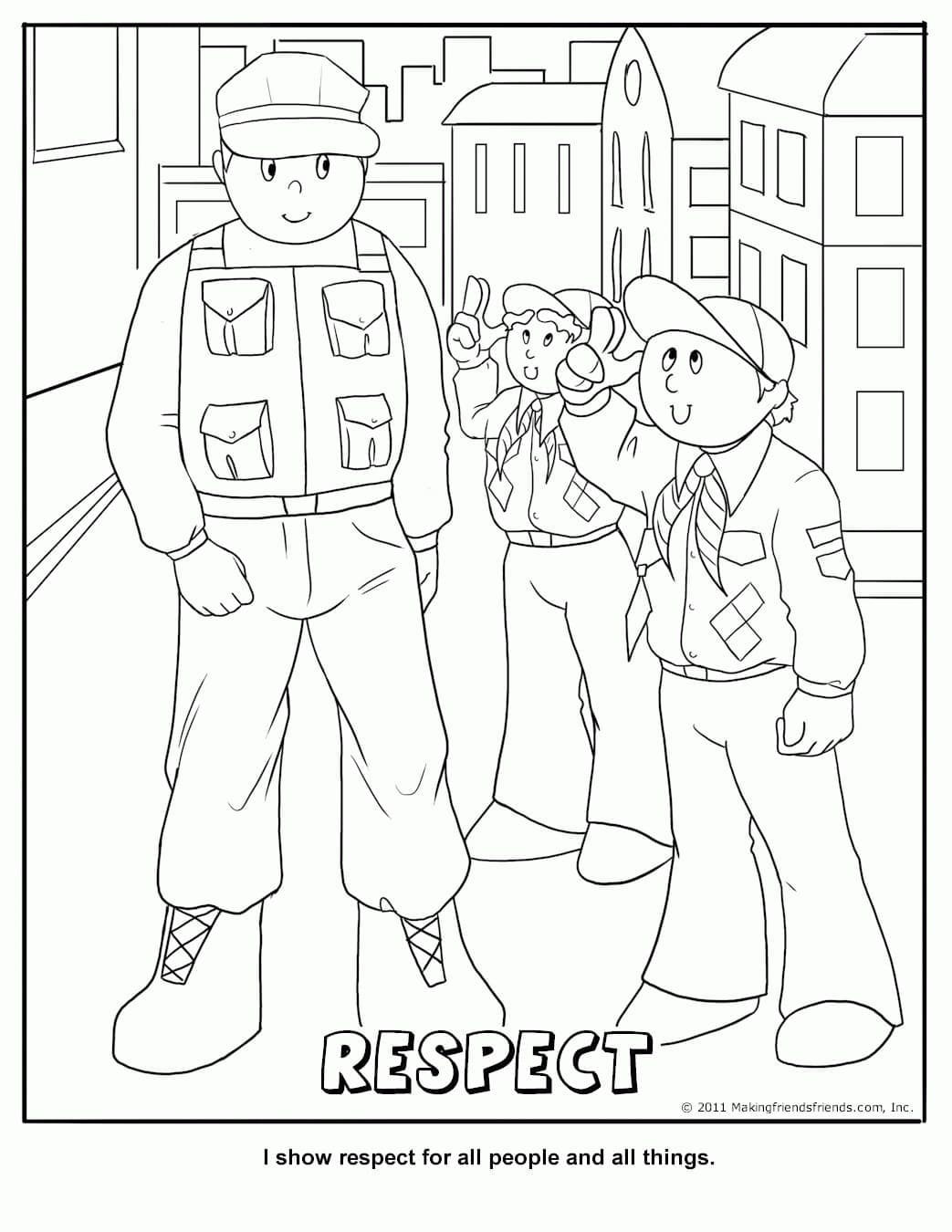 Respect coloring pages