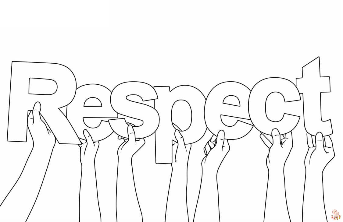 Printable respect coloring pages free for kids and adults