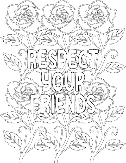 Premium vector motivational coloring sheet floral coloring pages for personal growth for kids and adults