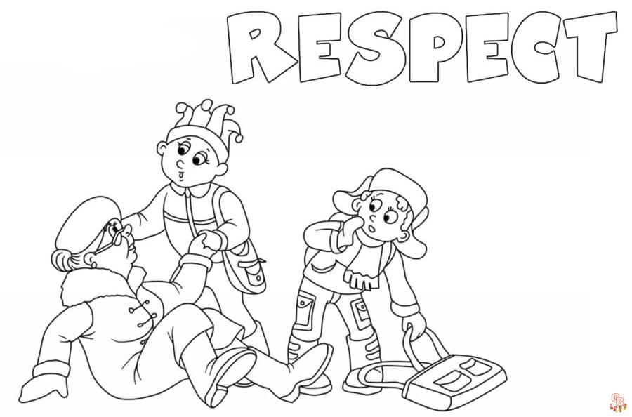 Printable respect coloring pages free for kids and adults