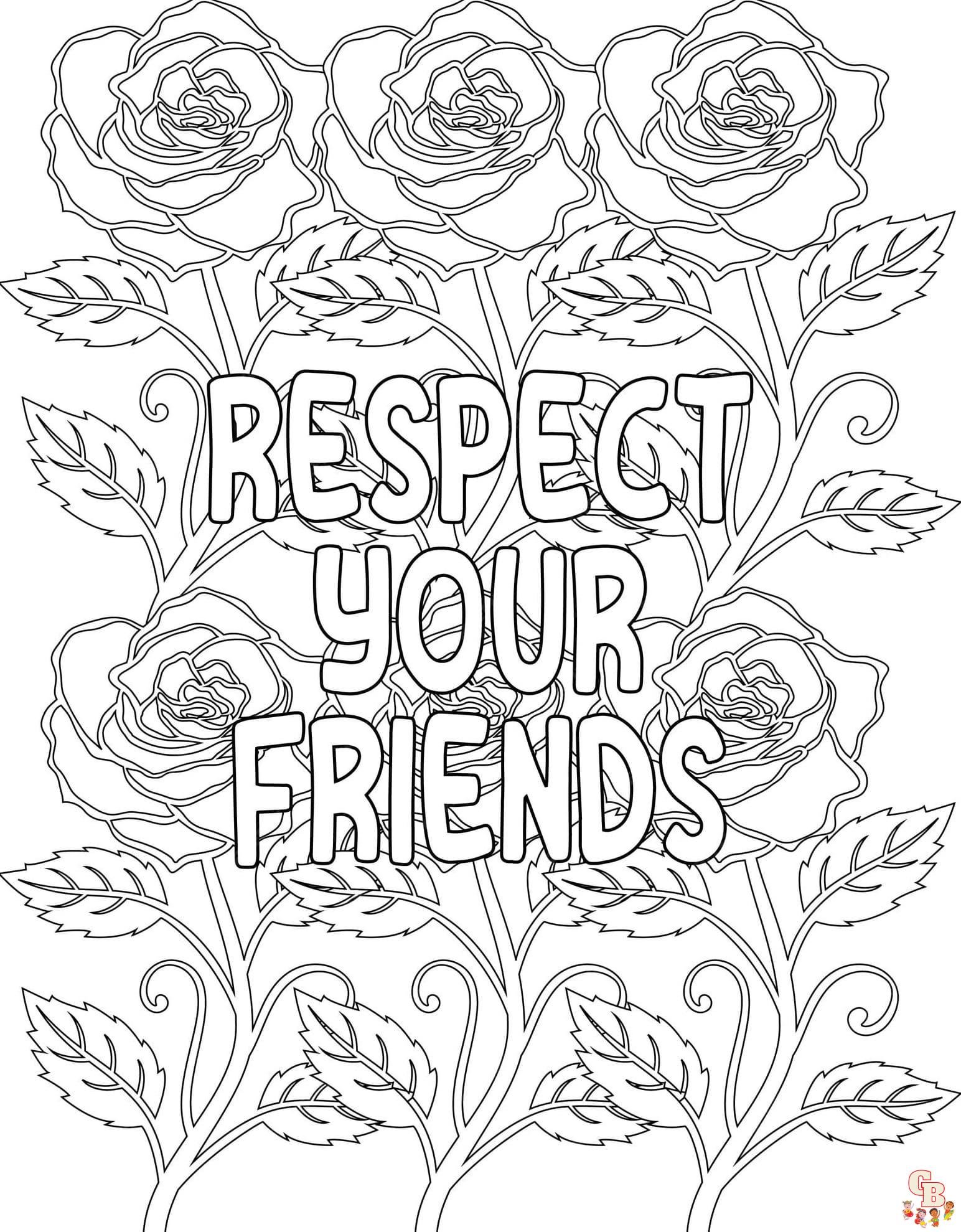 Printable respect coloring pages free for kids and adults
