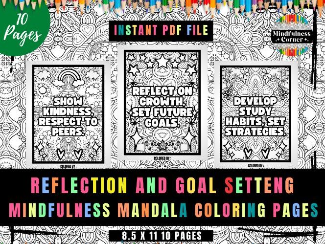 Reflection and goal setting activity rd and th grade craft coloring sheet teaching resources