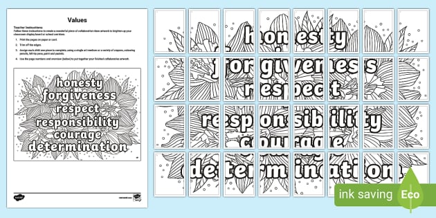 Values llaborative louring activity teacher made