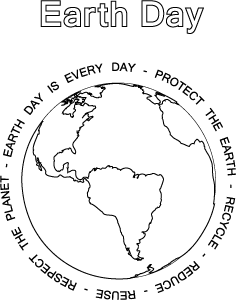 Earth day coloring page globe activity sheet