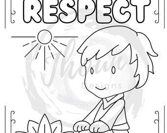 Respect coloring page instant download