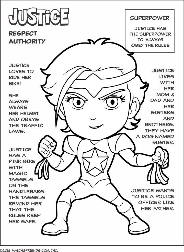 Empowering superhero girl scout law coloring pages