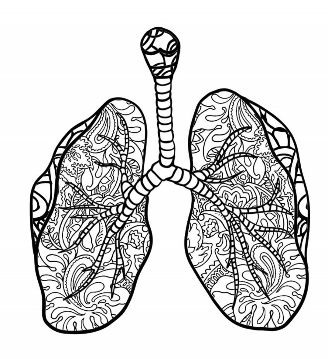 Zentangle lung pdf coloring page