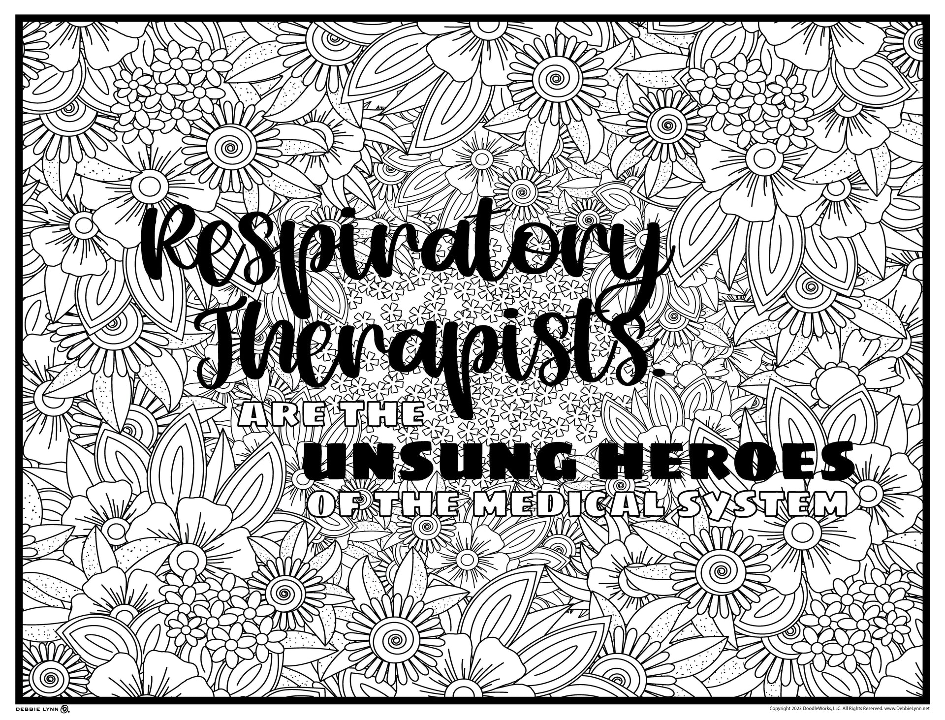 Respiratory therapist unsung hero giant coloring poster â debbie lynn