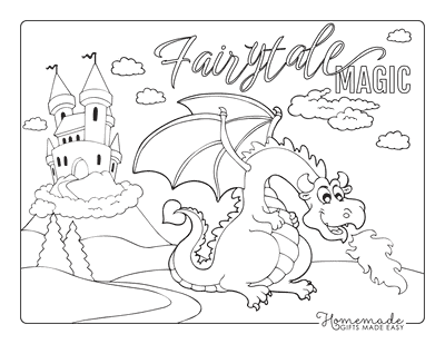 Free dragon coloring pages for kids adults