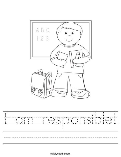 I am responsible worksheet