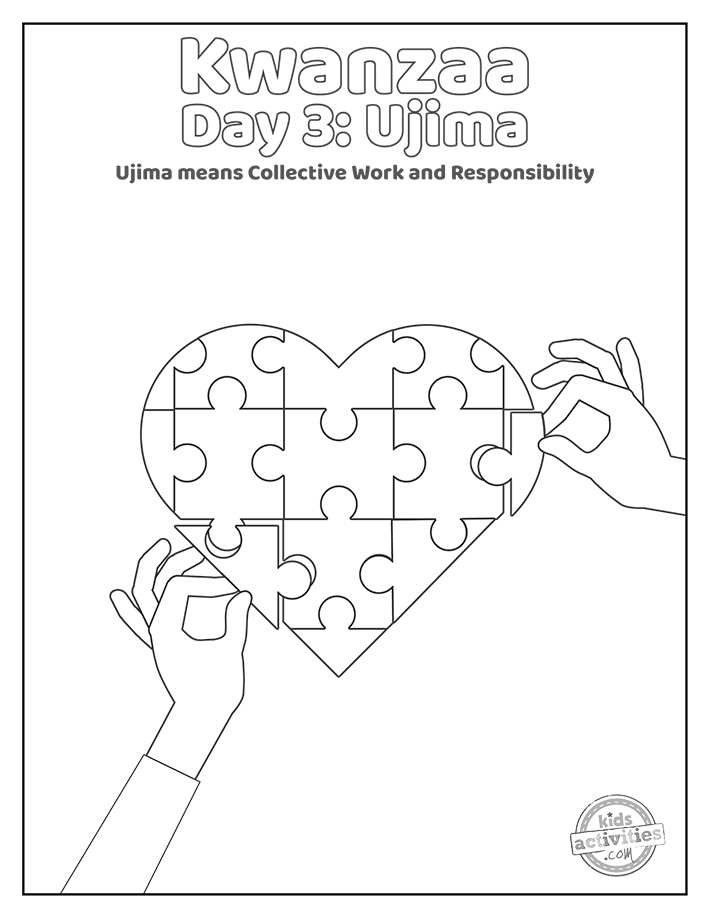 Kwanzaa day ujima coloring page for kids kids activities blog