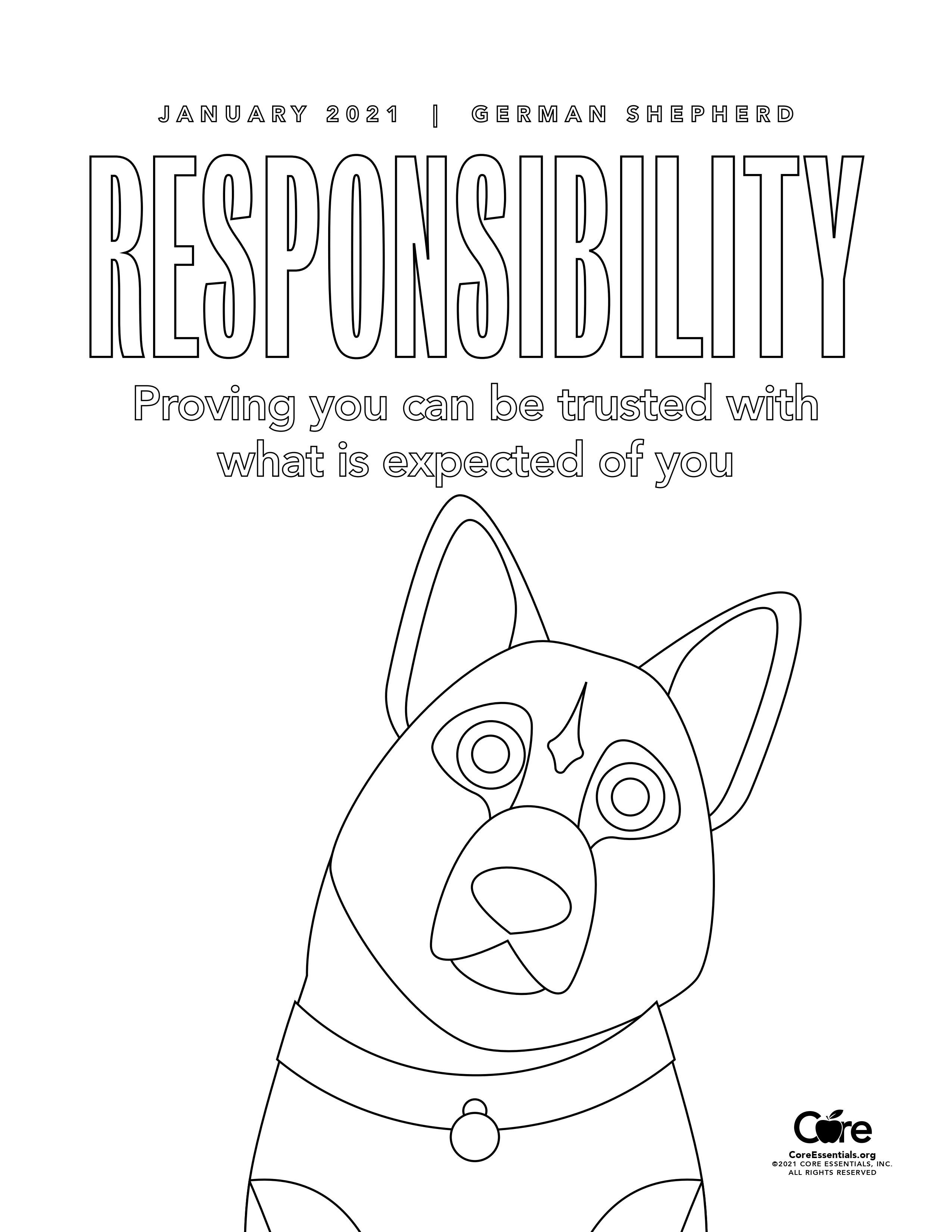 Responsibility coloring sheet no response coloring sheets symbols