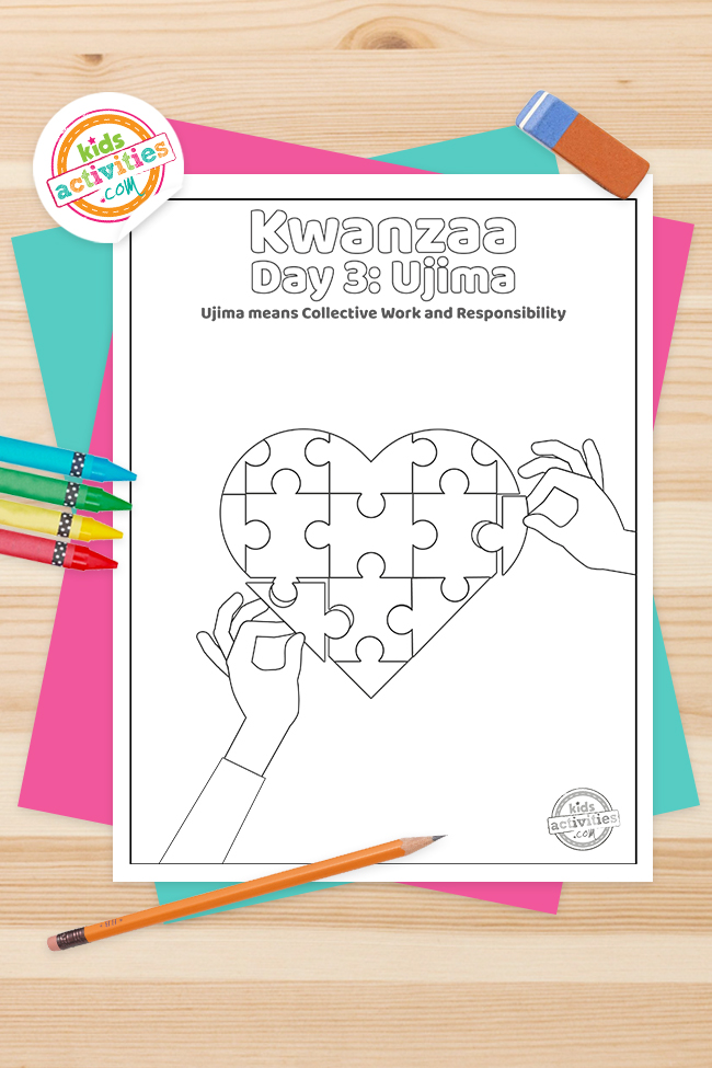 Kwanzaa day ujima coloring page for kids kids activities blog