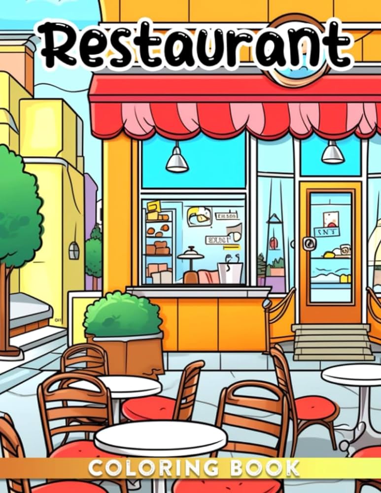 Restaurant coloring book coloring pages for business decoration with designs for kids adults and stress relief perfect for gag gifts christmas and birthdays huffman miah books