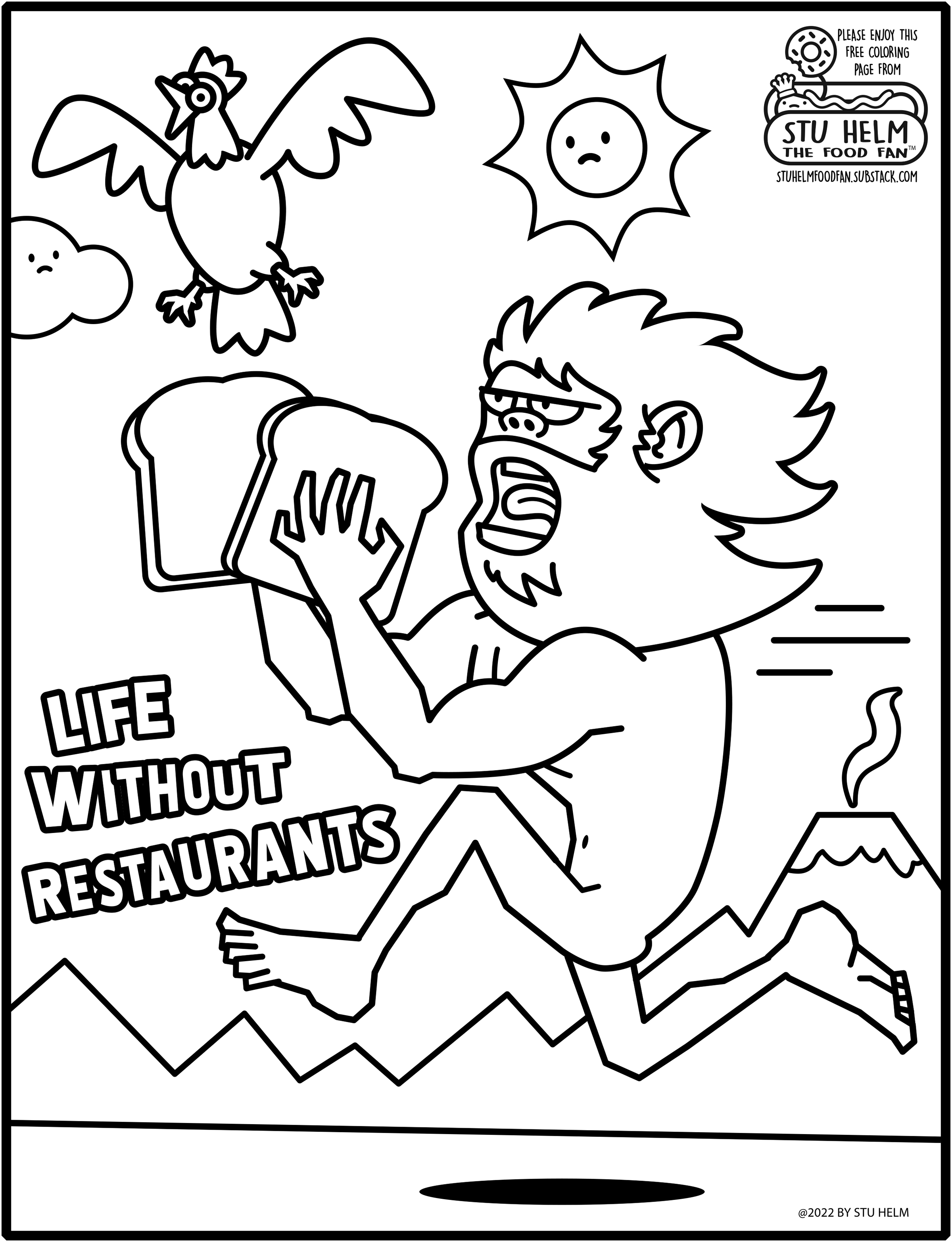 Custom coloring pages stu helm food fan