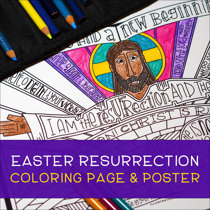 Easter resurrection coloring page poster â illustrated ministry