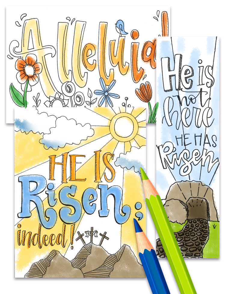 He is risen easter coloring pages free download