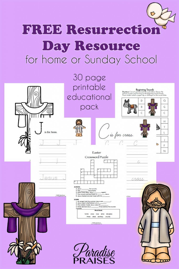 Free printable resurrection day activity and coloring sheets